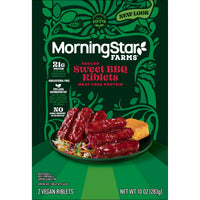 MorningStar Farms Sweet BBQ Plant Based Sauced Riblets, Vegan Meat, 10 oz, 2 Count Box — photo 4