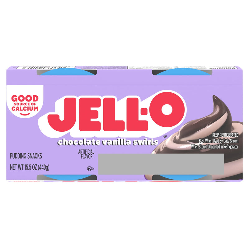 Jell-O Original Chocolate Vanilla Swirls Artificially Flavored Ready-to-Eat Pudding Snack Cups, 4 Count Cups — photo 4