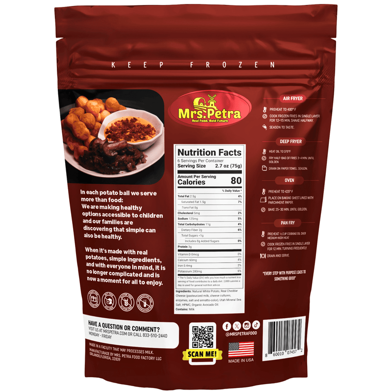 Mrs. Petra TotsMania Cheddar Cheese Potato Balls, Frozen Potatoes, 16 oz Bag — photo 4