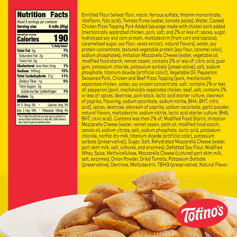 Totino's Pizza Rolls, Combination Flavored, Frozen Appetizers, 50 Rolls, 24.8 oz — photo 4
