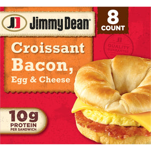 Jimmy Dean Frozen Breakfast Sandwiches Bacon Egg & Cheese Croissant, 28.8 oz, 8 ct