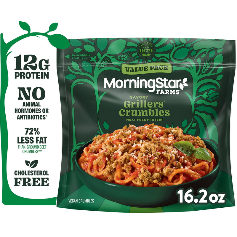MorningStar Farms Meal Starters Savory Grillers Vegan Crumbles, Meat Free Protein, 16.2 oz Bag — photo 5