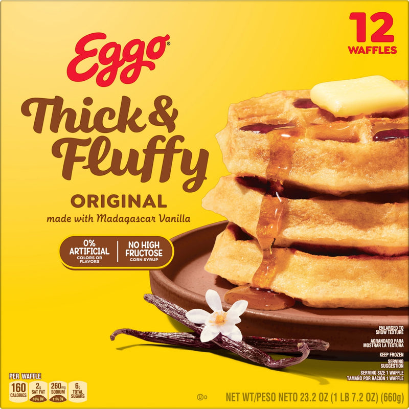 Eggo Thick and Fluffy Original Waffles, Breakfast Food, 23.2 oz, 12 Count (Frozen) — photo 5