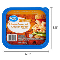 Great Value Rotisserie Chicken Lunchmeat, 9 oz, Plastic Tub, 10g of Protein per 2oz Serving — photo 5