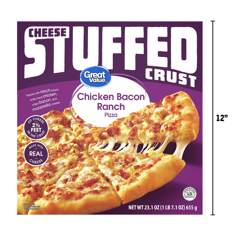 Great Value Stuffed Crust Chicken Bacon Ranch Sauce Pizza, 23.1 oz (Frozen) — photo 5