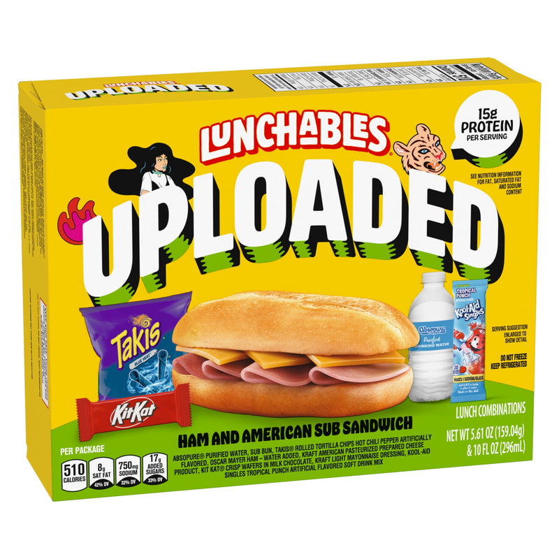 Lunchables Uploaded Ham and American Sub Sandwich Snack Kit, 16.1 oz Box, Refrigerated, Whole — photo 5