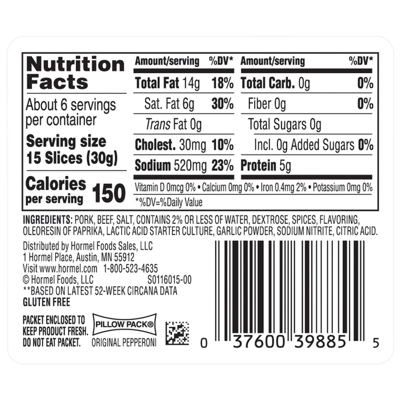 HORMEL Pepperoni Slices, Pizza Topping, Gluten Free, Refrigerated, 6 oz Plastic Resealable Package — photo 5
