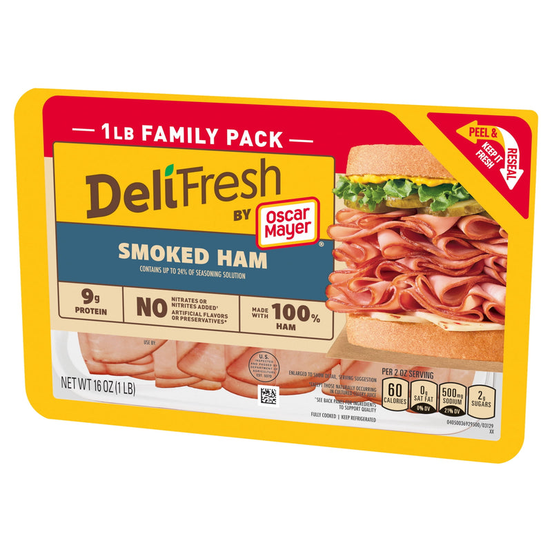 Oscar Mayer Deli Fresh Sliced Deli Meat, for Sandwiches and Easy Lunches, Smoked Ham, No Artificial Preservatives, No Added Nitrates or Nitrites, 16 oz — photo 5