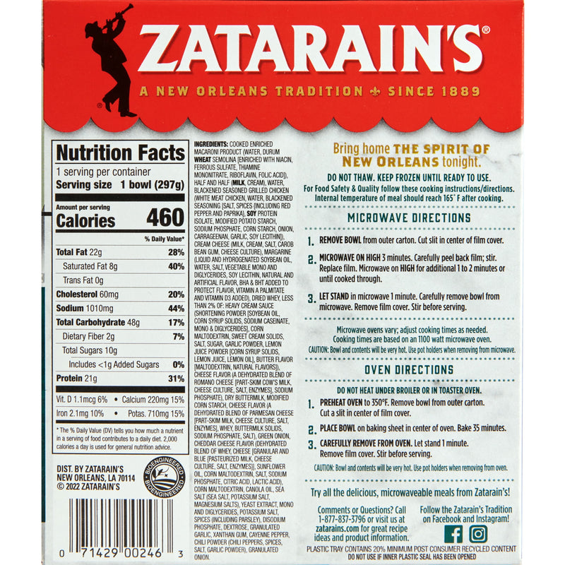 Zatarain's Blackened Chicken Alfredo Frozen Dinner, 10.5 oz Box — photo 5