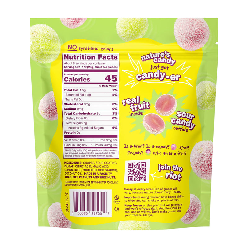 Fruit Riot Sour Candy Grapes, Real Frozen Fruit, 8 oz — photo 5