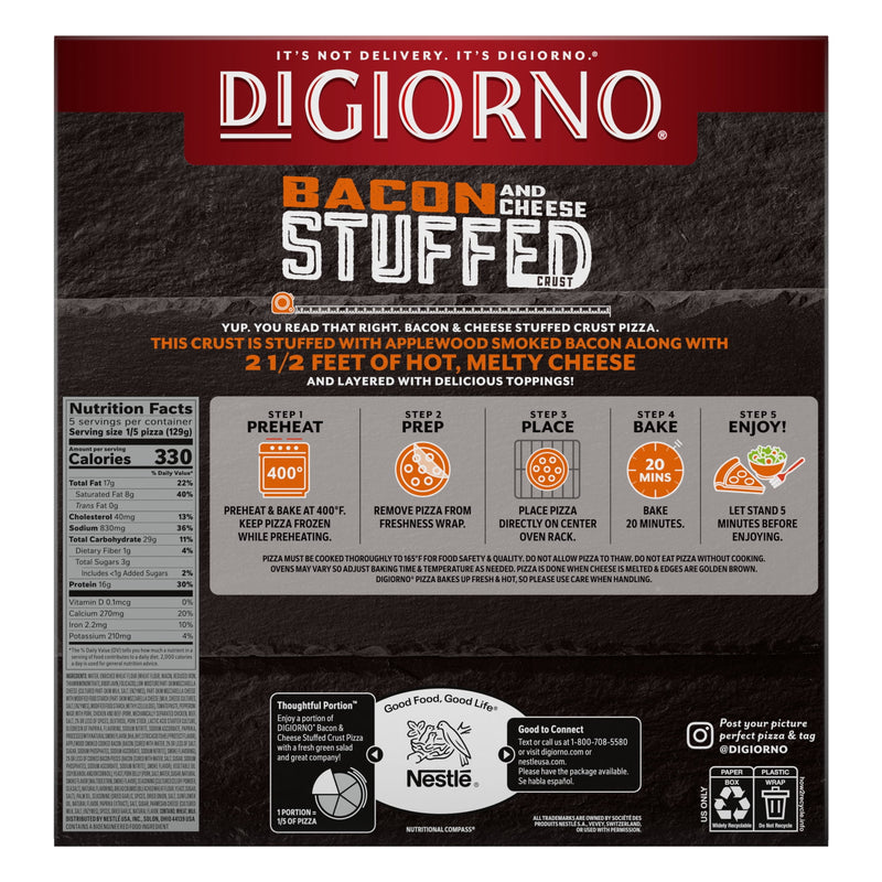 DiGiorno Frozen Pizza Stuffed Crust Pepperoni and Bacon Pizza, 22.8 oz — photo 5