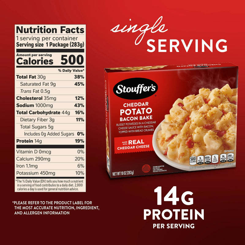 Stouffer’s Cheddar Potato Bacon Bake, Single Serve Frozen Meals, Frozen Dinner, 10 oz (frozen) — photo 5
