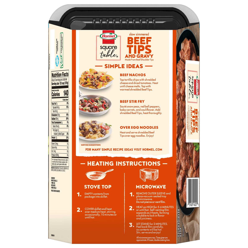HORMEL SQUARE TABLE Beef Tips and Gravy Family Size Refrigerated Entree, 24 oz Plastic Tray — photo 5