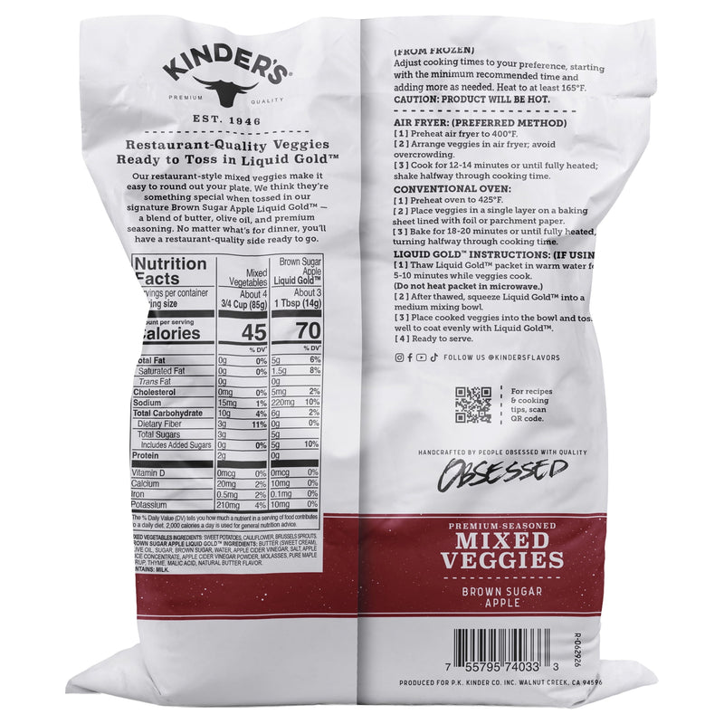 Kinder's Brown Sugar Apple Mixed Veggies, 13.5 oz (Frozen) — photo 5