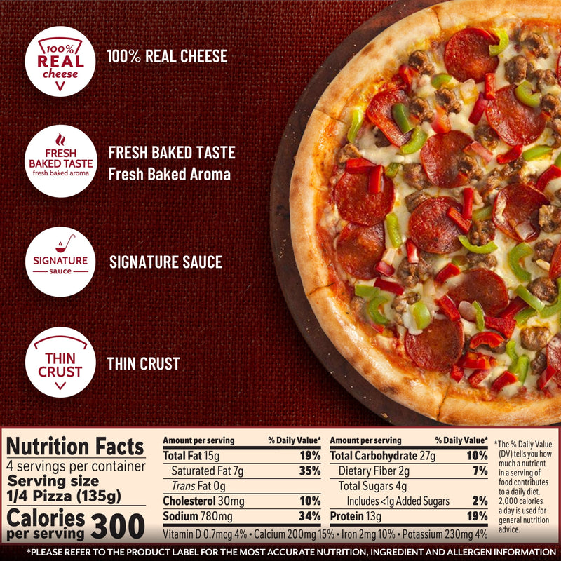 DiGiorno Frozen Pizza Thin Crust Cheese Veggie and Meat Supreme Pizza, 19.1 oz — photo 5