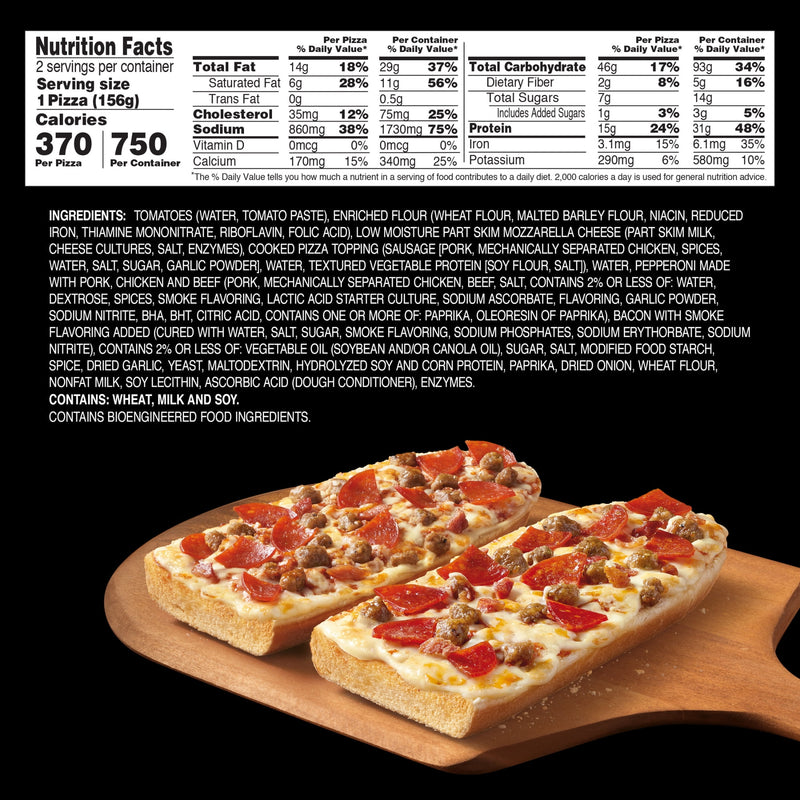 Red Baron 3 Meat French Bread Frozen Personal Pizza, 11.01 oz 2 Pack — photo 6