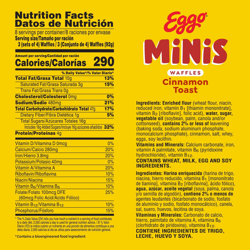 Eggo Minis Cinnamon Toast Waffles, Breakfast Food, 25.8 oz, 24 Count (Frozen) — photo 6