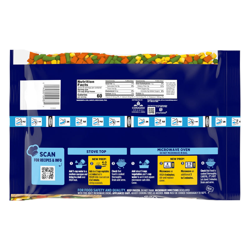 Birds Eye Mixed Vegetables, Corn, Carrots, Green Beans & Peas, Frozen Vegetables, 80 oz. Bag — photo 6