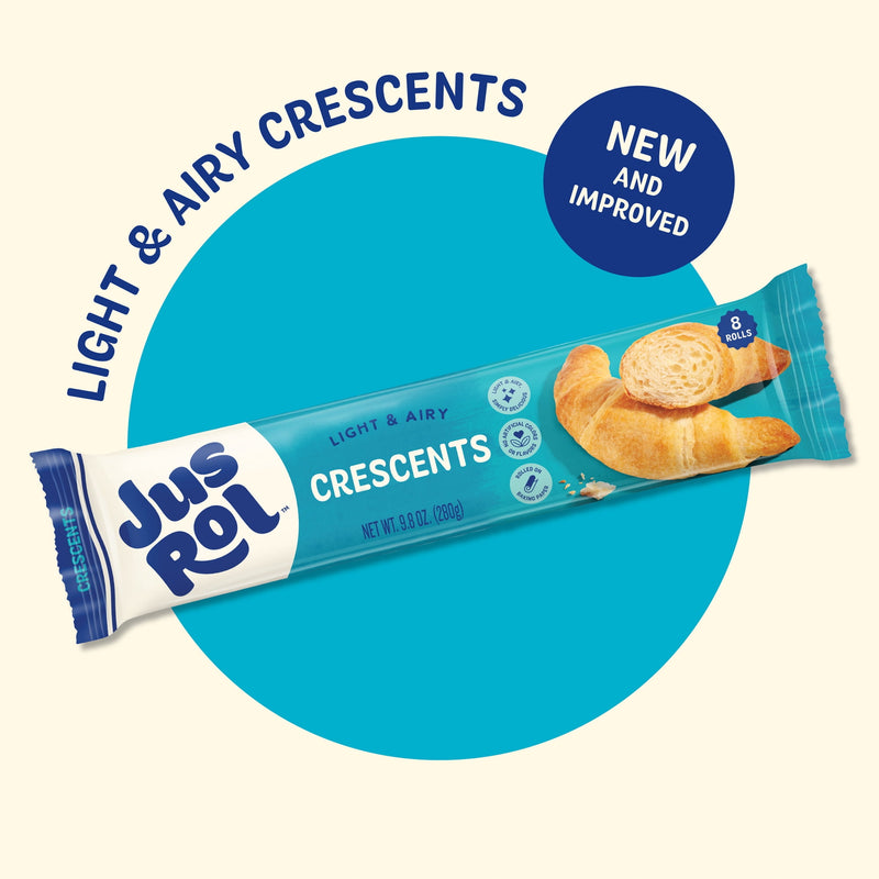 Jus-Rol Crescent Dough, Pre-Rolled Refrigerated Dough, 9.8 oz, 8 Rolls, Ready to Bake for Light and Airy Crescent Rolls — photo 6