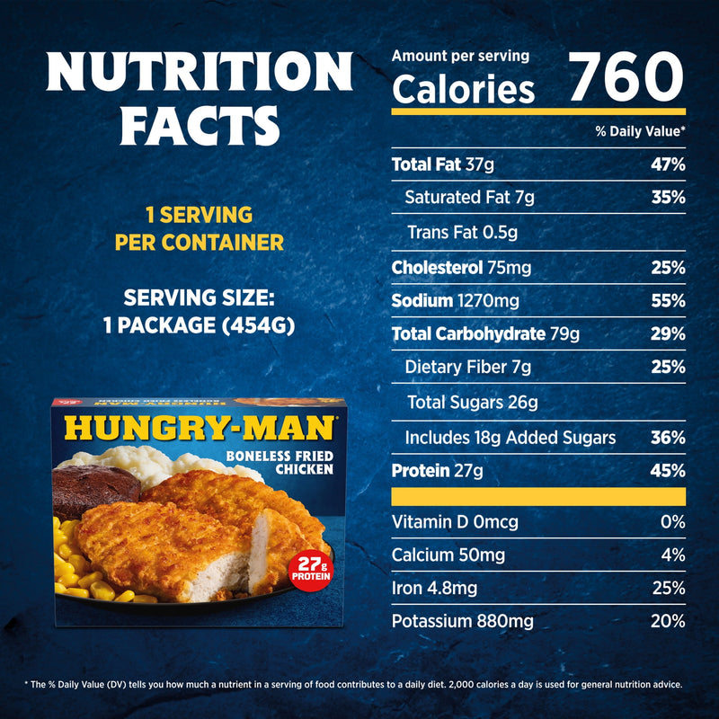 Hungry-Man Boneless Fried Chicken, 27g of Protein, 7g of Fiber, Frozen Meal, 16 oz — photo 6