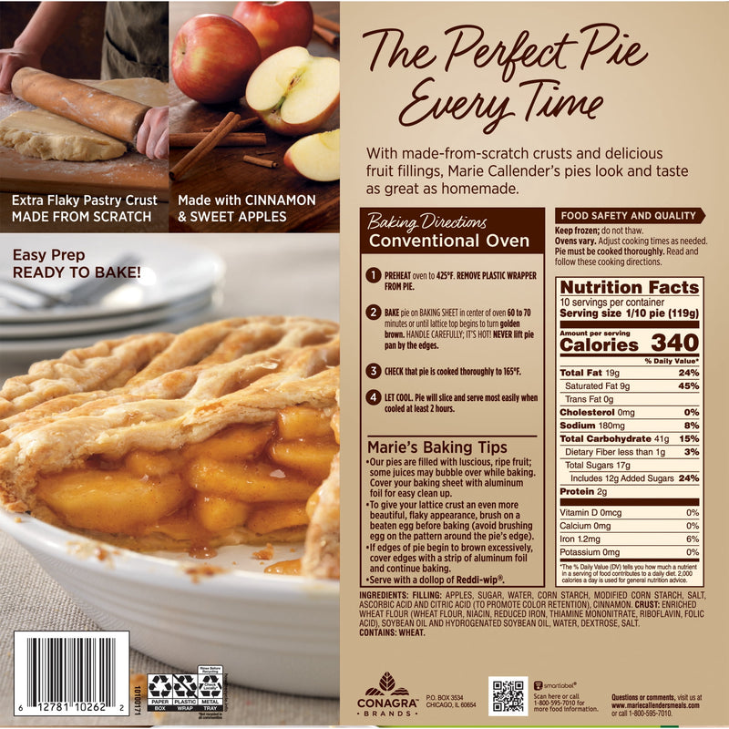 Marie Callender's Lattice Apple Pie, Ready to Bake Frozen Dessert, 42 oz. — photo 6