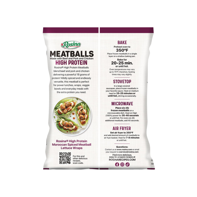 Rosina High Protein Meatballs, 24 oz Bag (Frozen) — photo 6
