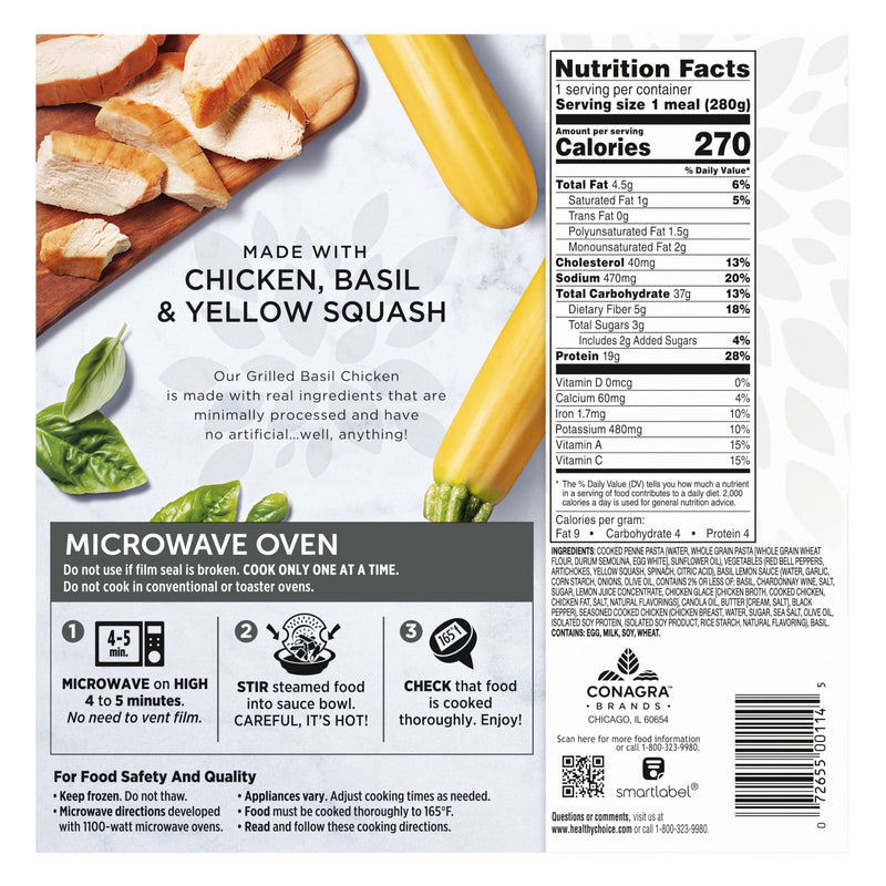 Healthy Choice Simply Steamers Grilled Basil Chicken, High Protein Frozen Meal, 9.9 oz. Bowl — photo 6
