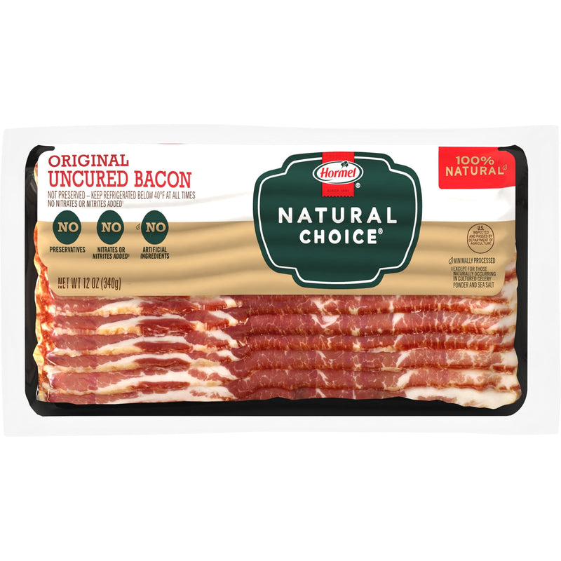 HORMEL NATURAL CHOICE Original Uncured Bacon, Gluten Free, Refrigerated, 12 oz Plastic Package — photo 6