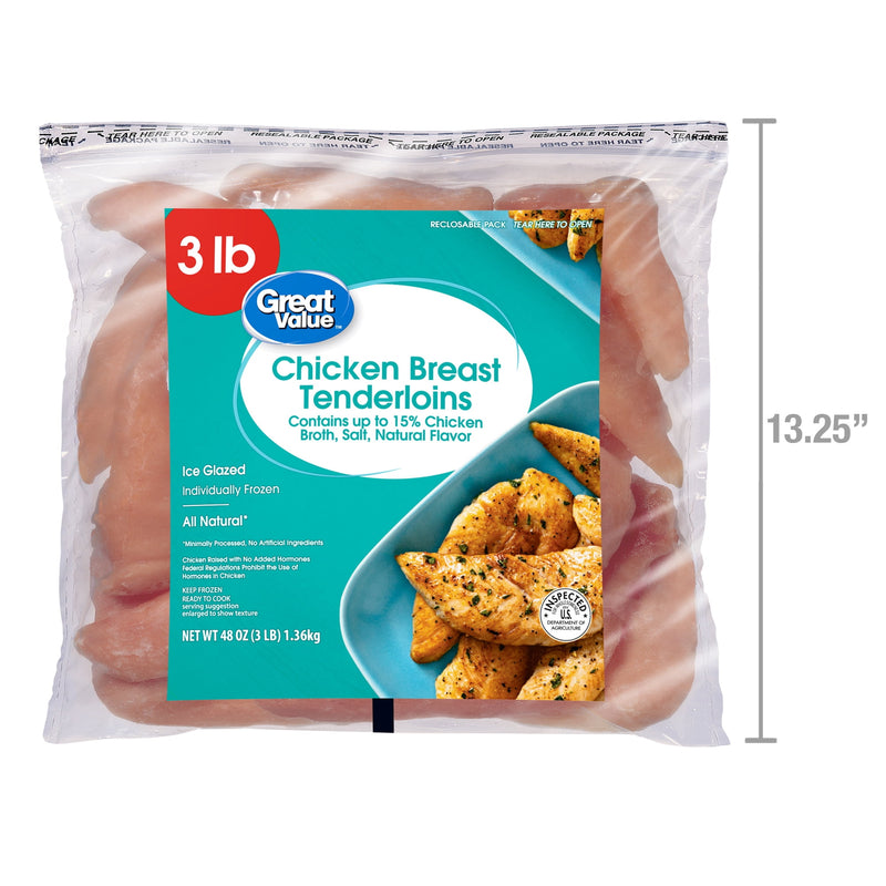 Great Value All Natural Chicken Breast Tenderloins, 3 lb (Frozen) — photo 6