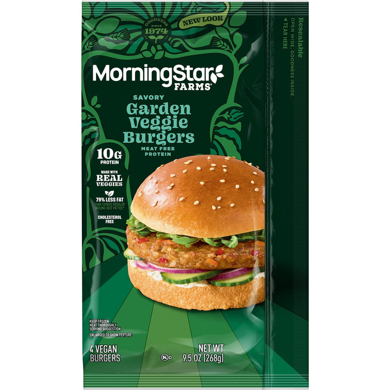 MorningStar Farms Savory Plant Based Garden Veggie Burgers, Vegan, 9.5 oz, 4 Count (Frozen), Regular — photo 6