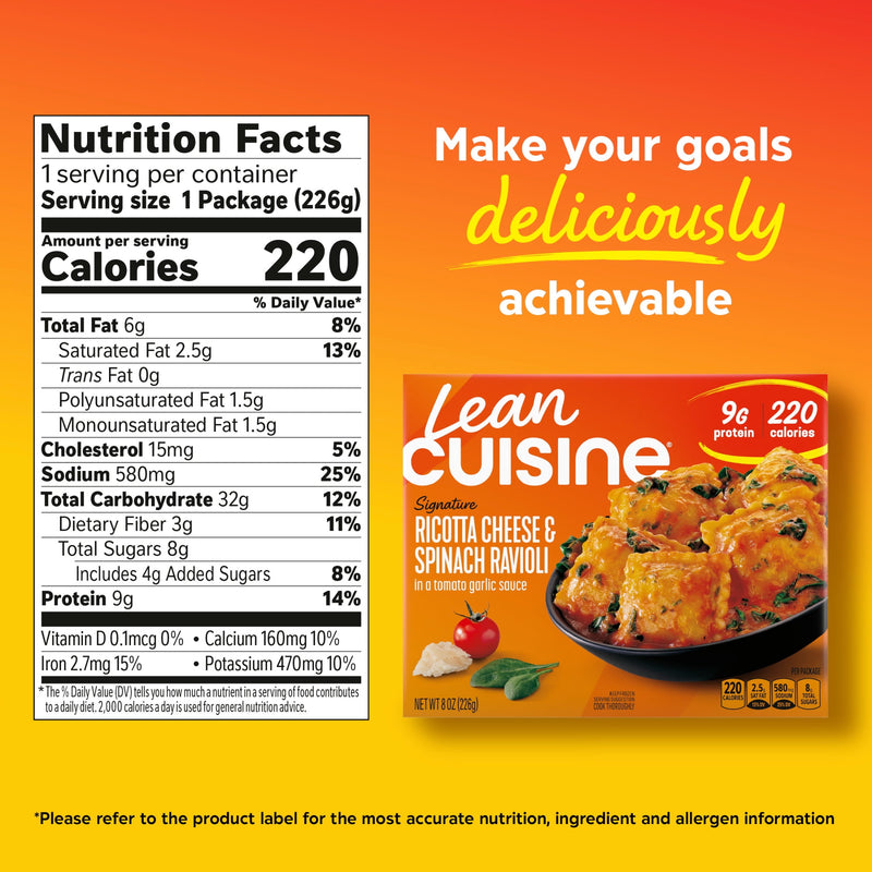 Lean Cuisine Ricotta Cheese and Spinach Ravioli, Frozen Meal, 8 oz — photo 6