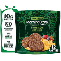 MorningStar Farms Veggie Breakfast Original Plant Based Sausage Patties, Vegan Sausage, 16 oz, 12 Count Bag — photo 6