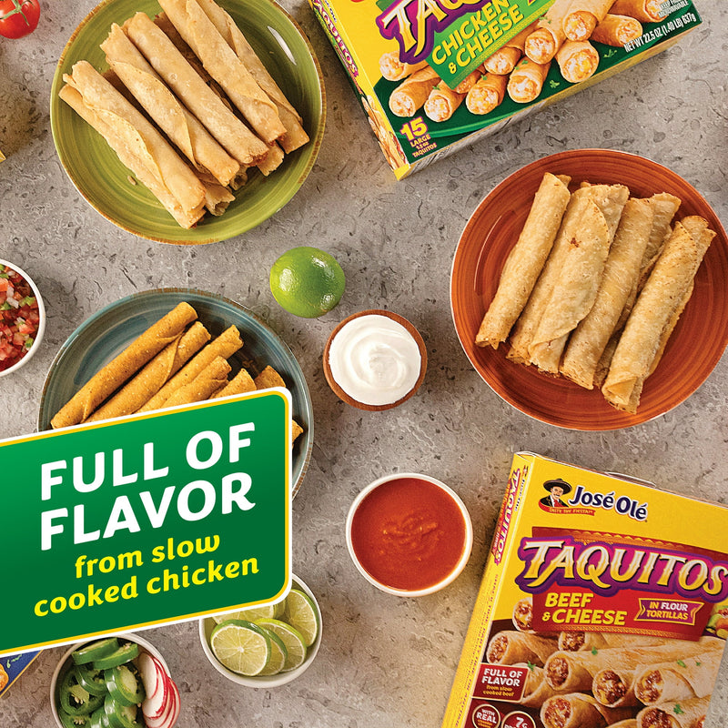 Jose Ole Chicken & Cheese Taquitos in Flour Tortillas, Frozen Mexican Food, 22.5 oz, 15 Ct — photo 6