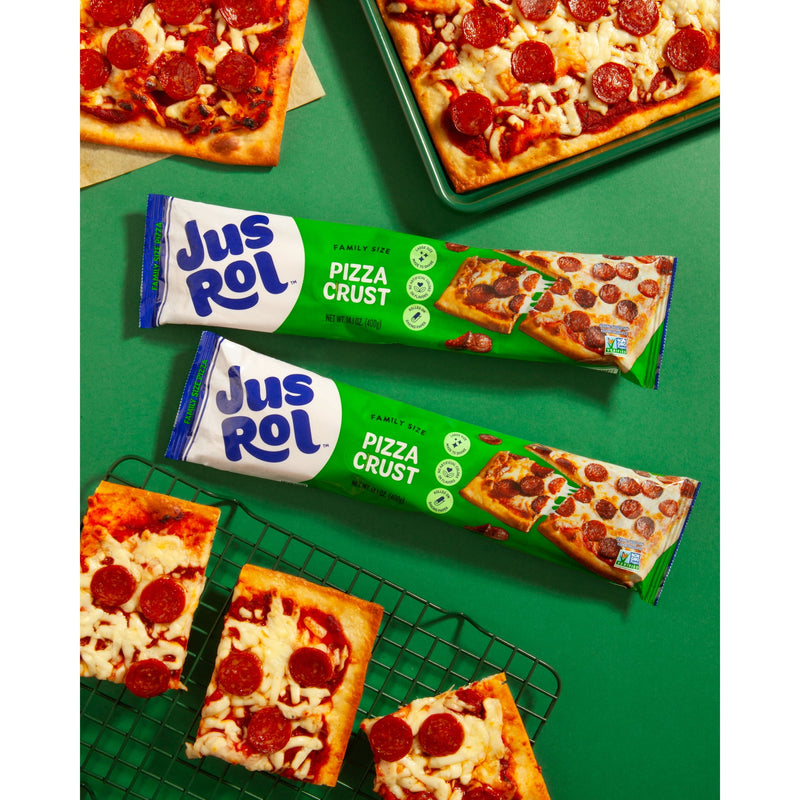 Jus-Rol Family Size Pizza Crust, Pre-Rolled Refrigerated Dough, 14.1 oz, Large Crust for Homemade Pizza — photo 7