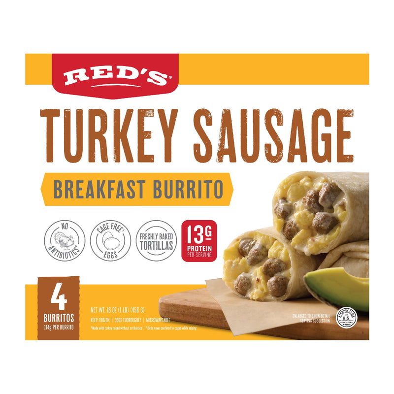 Red's Turkey Sausage Breakfast Burrito, 16 oz. 4 Count (Frozen) — photo 6