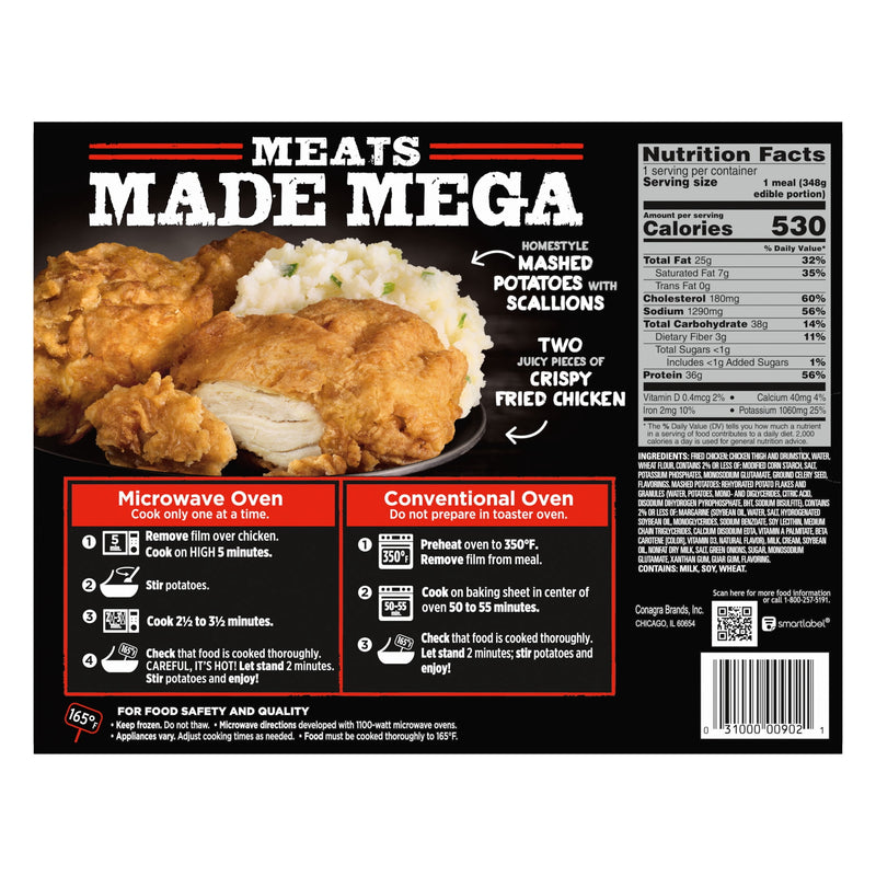 Banquet MEGA Meats Original Crispy Chicken with Mashed Potatoes, 36g Protein, Frozen Meal, 14.25 oz. — photo 6