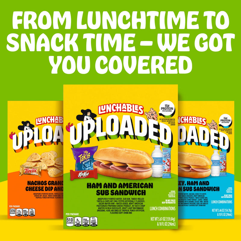 Lunchables Uploaded Ham and American Sub Sandwich Snack Kit, 16.1 oz Box, Refrigerated, Whole — photo 8