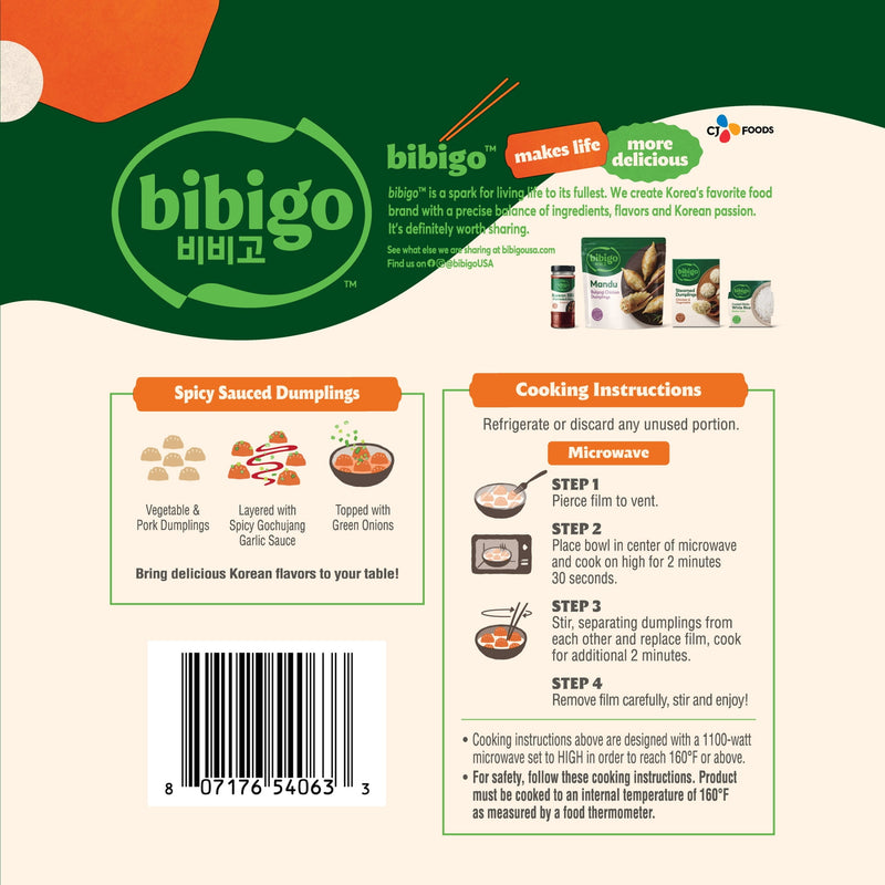 Bibigo Frozen Vegetable & Pork Spicy Sauced Dumplings, 9.01 oz — photo 8