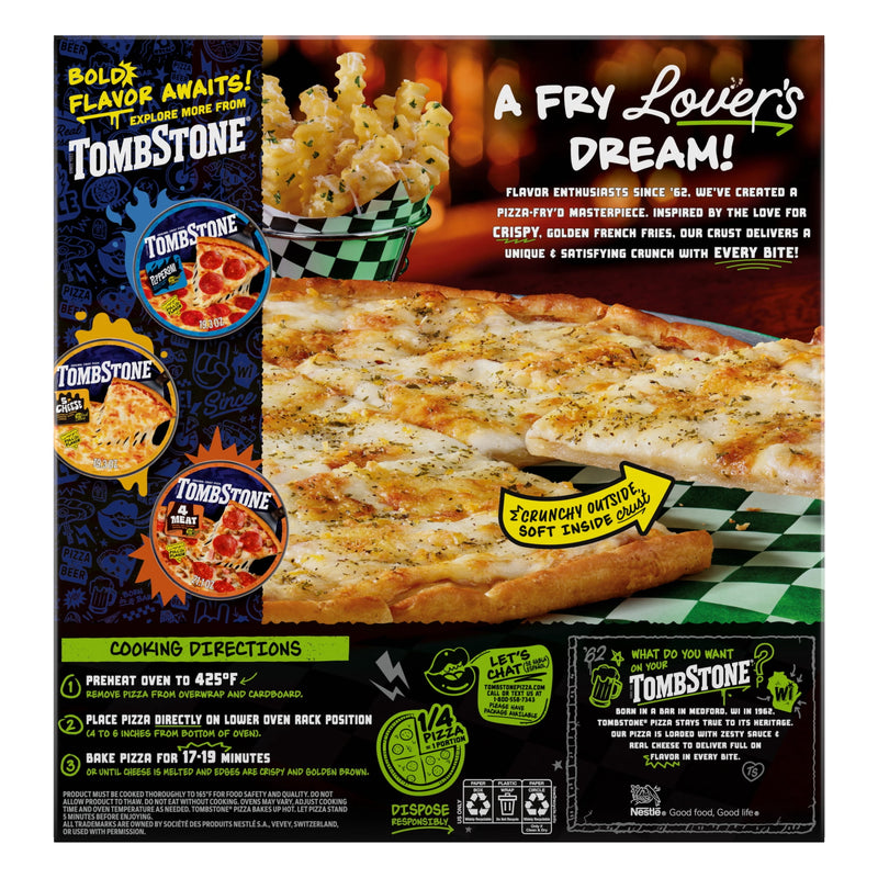 Tombstone Frozen Pizza French Fry Style Crust Garlic Parmesan Pizza, 16.9 oz — photo 8
