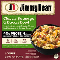 Jimmy Dean Frozen Protein Breakfast Bowl, Classic Sausage, Bacon, Cheese & Scrambled Egg, 7.25 oz — photo 2