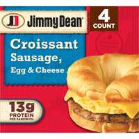 Jimmy Dean Frozen Breakfast Sandwiches, Egg & Cheese Croissant, 18 oz, 4 Count — package