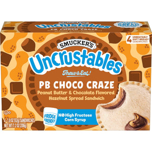 Smucker's Frozen Uncrustables Peanut Butter and Chocolate Flavored Hazelnut Spread Sandwiches, 7.2 oz, 4 ct