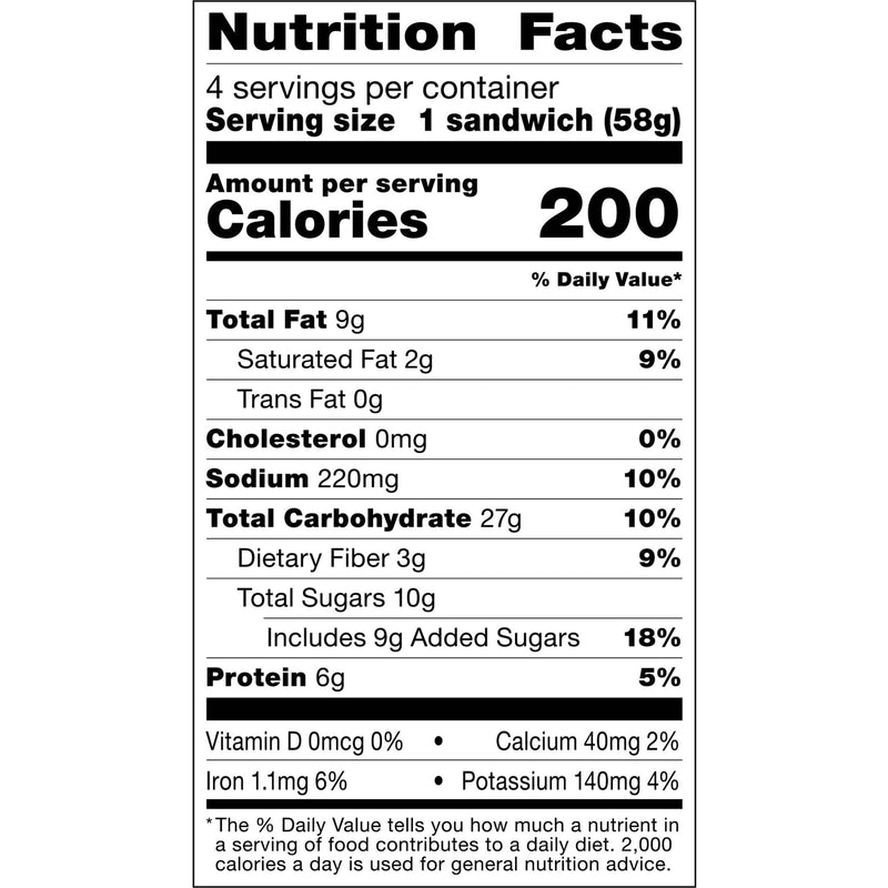 Smucker’s Uncrustables Peanut Butter & Honey Spread Sandwiches, 4 Count, 2 oz Each, Frozen — photo 2