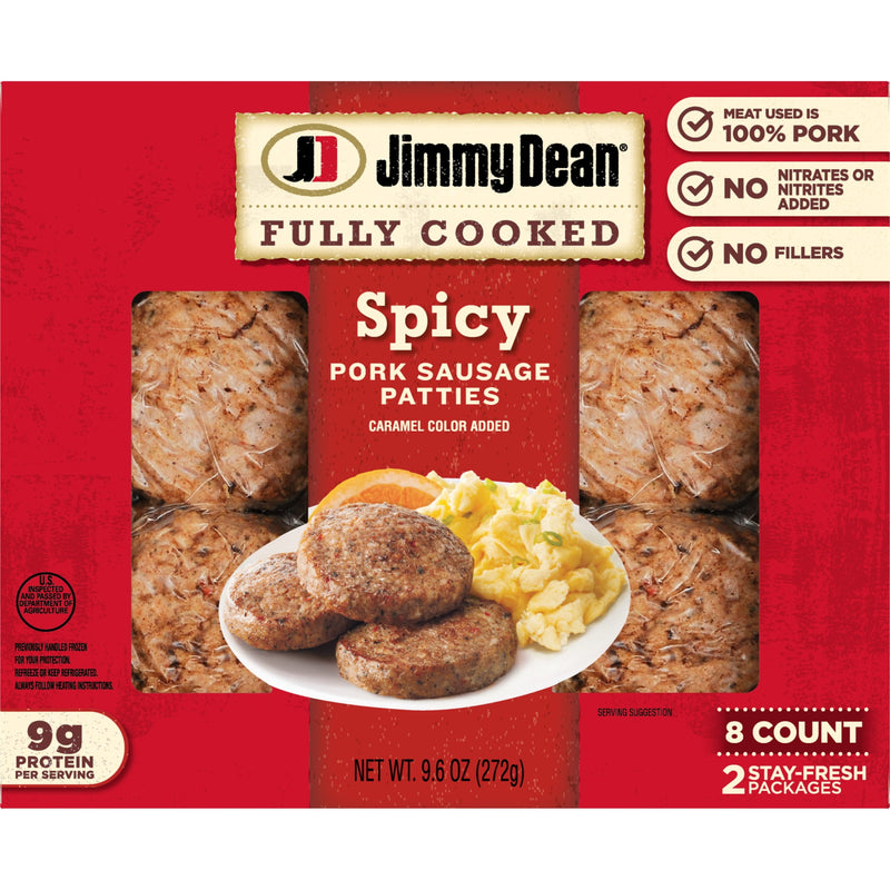 Jimmy Dean Fully Cooked Spicy Pork Sausage Patties, 9.6 oz, 8 Count — photo 2