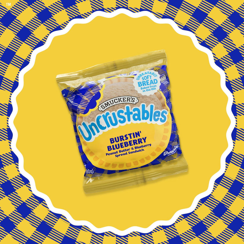 Smucker’s Uncrustables Burstin' Blueberry Morning Protein Snacks, Peanut Butter & Blueberry Spread Sandwiches on Wheat Bread, 8 Count, 2.8 oz Each, Frozen — photo 5
