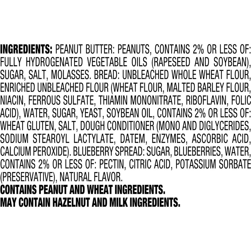 Smucker’s Uncrustables Burstin' Blueberry Morning Protein Snacks, Peanut Butter & Blueberry Spread Sandwiches on Wheat Bread, 8 Count, 2.8 oz Each, Frozen — photo 4
