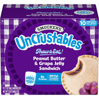Smucker's Frozen Uncrustables Peanut Butter & Grape Jelly Sandwiches, 20 oz, 10 ct