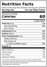 Birds Eye Mixed Vegetables, Corn, Carrots, Green Beans & Peas, Frozen Vegetables, 80 oz. Bag — Nutrition Facts