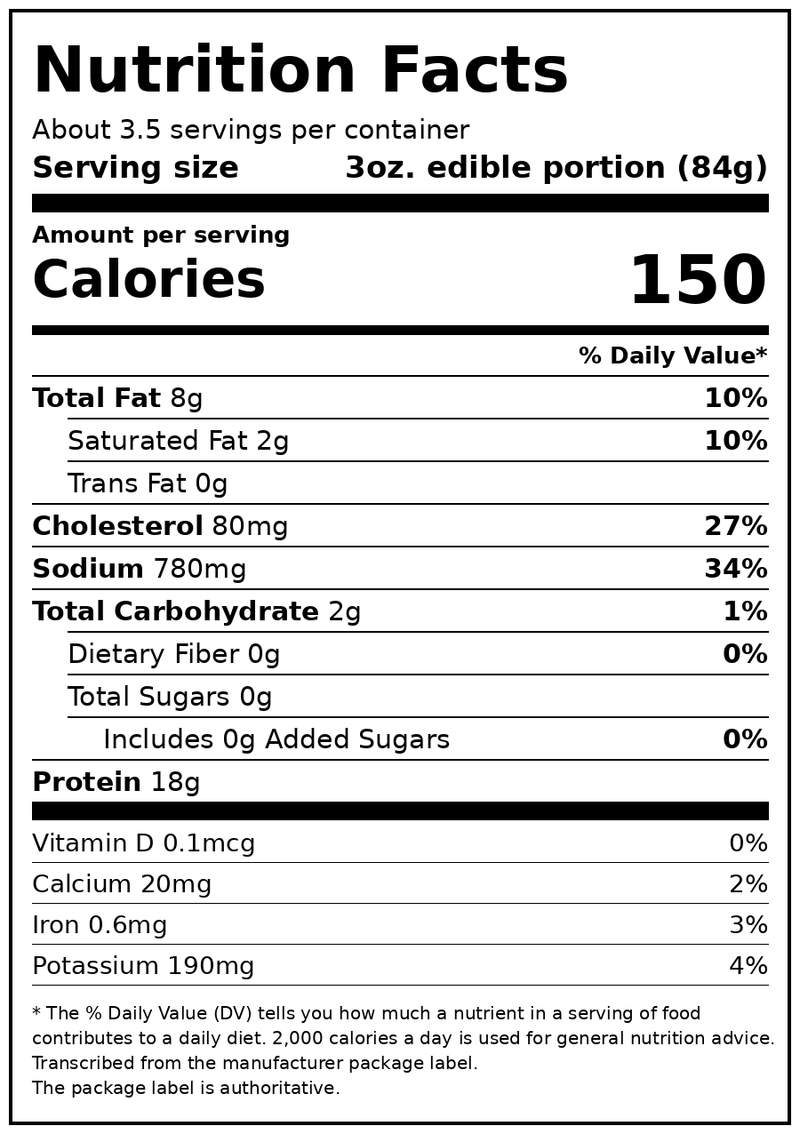 Kinder's Buttery Buffalo Frozen Chicken Wings, 19 oz Bag — Nutrition Facts