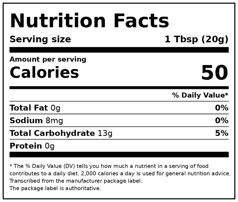 Blackburn's Apricot Preserves — Nutrition Facts